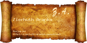 Zierhuth Aranka névjegykártya